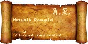 Matusik Romuald névjegykártya